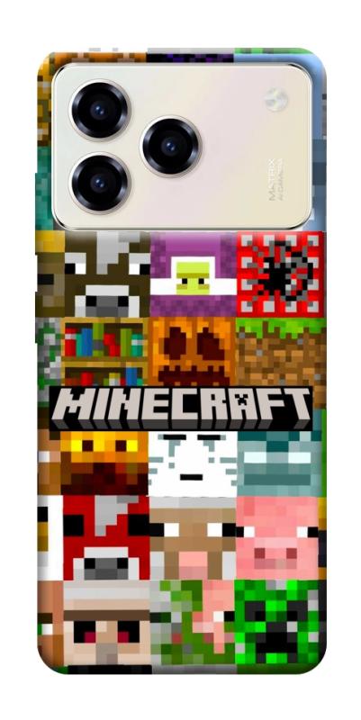 Чехол itsPrint Minecraft collage для ZTE Blade A76, игры, купить оптом с доставкой