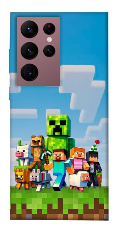 Чехол itsPrint Block Adventure для Samsung Galaxy S22 Ultra, игры, купить оптом с доставкой