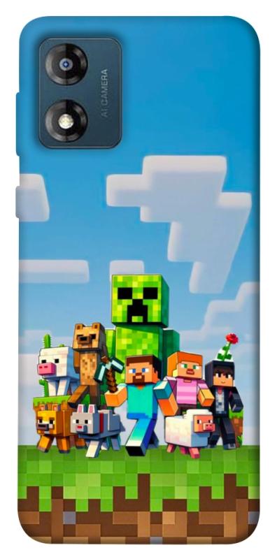 Чехол itsPrint Block Adventure для Motorola Moto E13, игры, купить оптом с доставкой