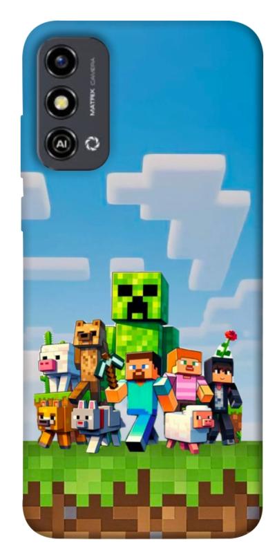 Чехол itsPrint Block Adventure для ZTE Blade A53, игры, купить оптом с доставкой