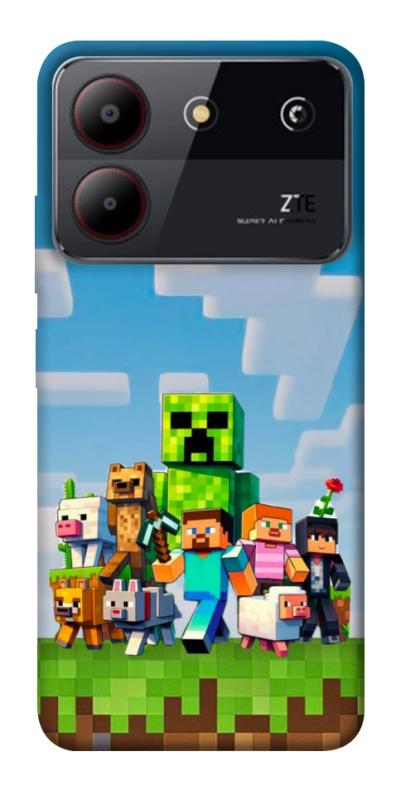 Чехол itsPrint Block Adventure для ZTE Blade A54 4G, игры, купить оптом с доставкой