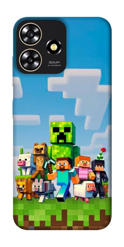 Чехол itsPrint Block Adventure для ZTE Blade A73 4G, игры, купить оптом с доставкой