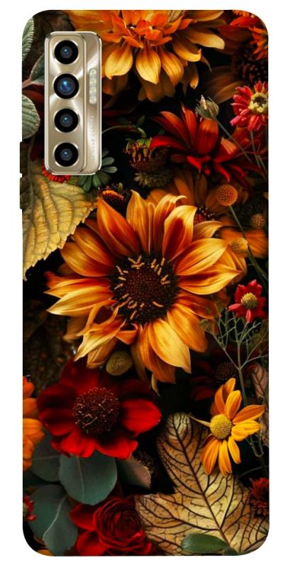 Чехол itsPrint Autumn vibe для TECNO Camon 17P, цветы, купить оптом с доставкой