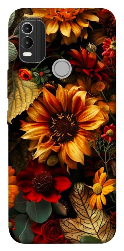 Чехол itsPrint Autumn vibe для Nokia C21 Plus, цветы, купить оптом с доставкой