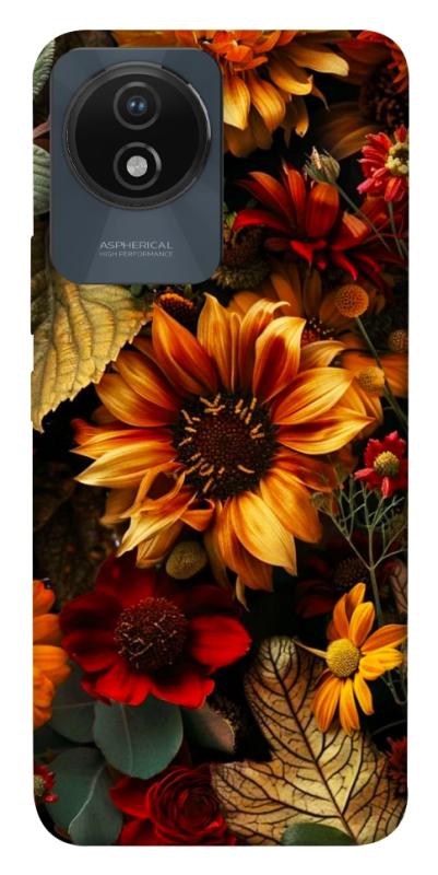 Чехол itsPrint Autumn vibe для Vivo Y02, цветы, купить оптом с доставкой