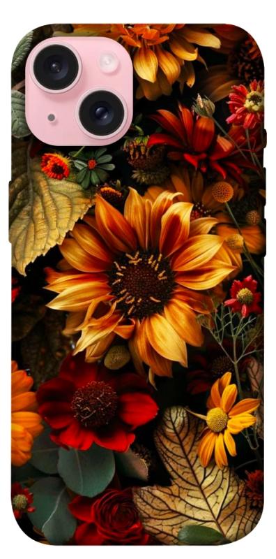 Чехол itsPrint Autumn vibe для Apple iPhone 15 (6.1"), цветы, купить оптом с доставкой