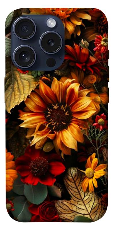 Чехол itsPrint Autumn vibe для Apple iPhone 15 Pro (6.1"), цветы, купить оптом с доставкой