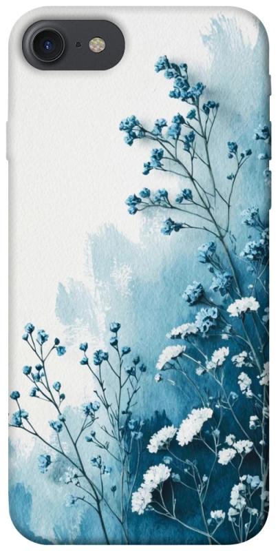 Чохол itsPrint Blue minimal для Apple iPhone 7 / 8 (4.7"), квіти, купити оптом з доставкою