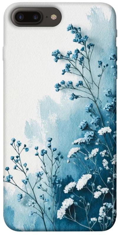 Чехол itsPrint Blue minimal для Apple iPhone 7 plus / 8 plus (5.5"), цветы, купить оптом с доставкой