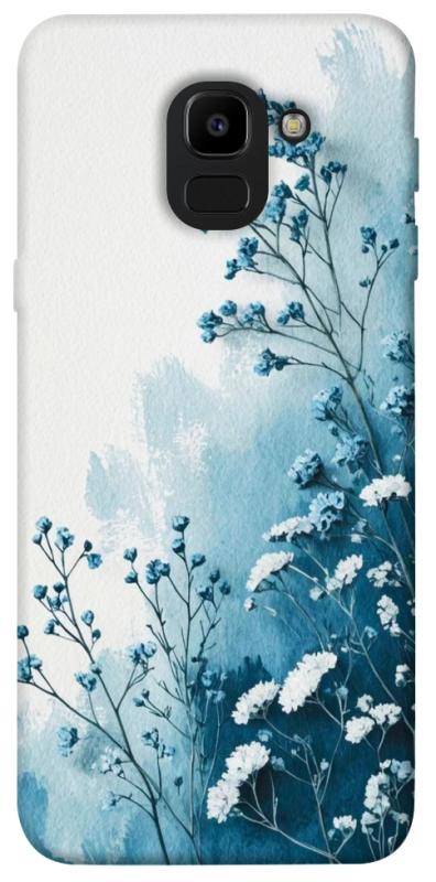 Чехол itsPrint Blue minimal для Samsung J600F Galaxy J6 (2018), цветы, купить оптом с доставкой