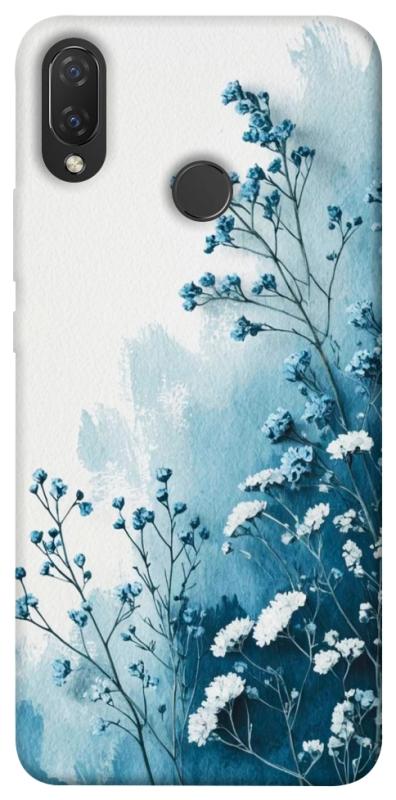 Чехол itsPrint Blue minimal для Huawei P Smart+ (nova 3i), цветы, купить оптом с доставкой