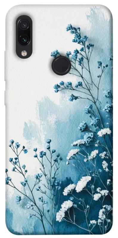 Чехол itsPrint Blue minimal для Xiaomi Redmi Note 7 / Note 7 Pro / Note 7s, цветы, купить оптом с доставкой