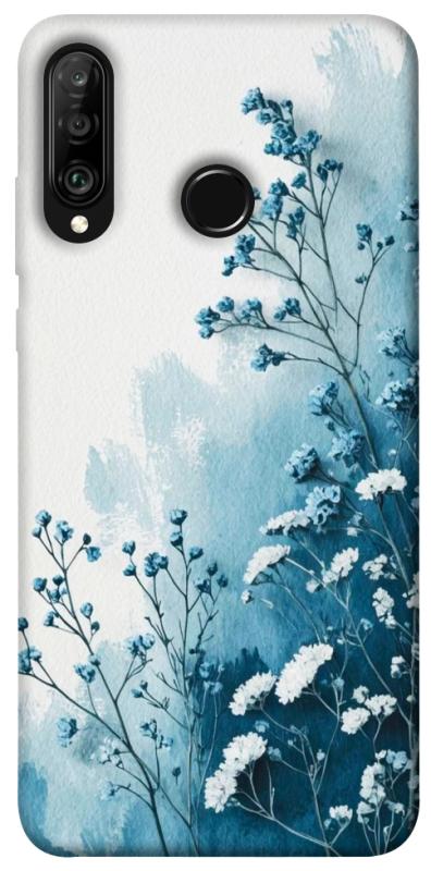 Чехол itsPrint Blue minimal для Huawei P30 lite, цветы, купить оптом с доставкой