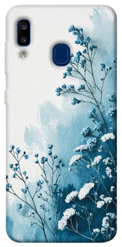 Чехол itsPrint Blue minimal для Samsung Galaxy A20 / A30, цветы, купить оптом с доставкой