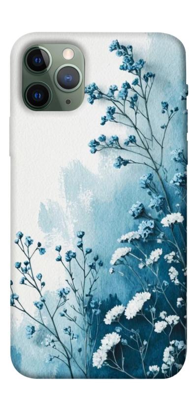 Чехол itsPrint Blue minimal для Apple iPhone 11 Pro (5.8"), цветы, купить оптом с доставкой