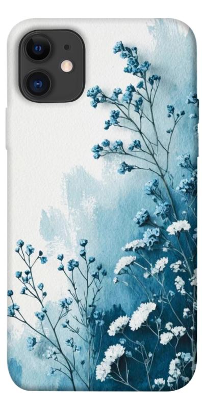 Чохол itsPrint Blue minimal для Apple iPhone 11 (6.1"), квіти, купити оптом з доставкою