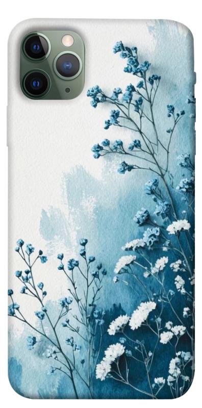 Чехол itsPrint Blue minimal для Apple iPhone 11 Pro Max (6.5"), цветы, купить оптом с доставкой