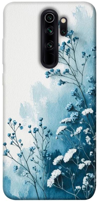 Чехол itsPrint Blue minimal для Xiaomi Redmi Note 8 Pro, цветы, купить оптом с доставкой