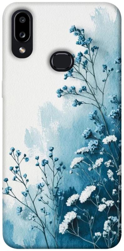 Чехол itsPrint Blue minimal для Samsung Galaxy A10s, цветы, купить оптом с доставкой