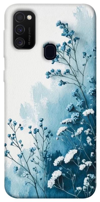 Чехол itsPrint Blue minimal для Samsung Galaxy M30s / M21, цветы, купить оптом с доставкой