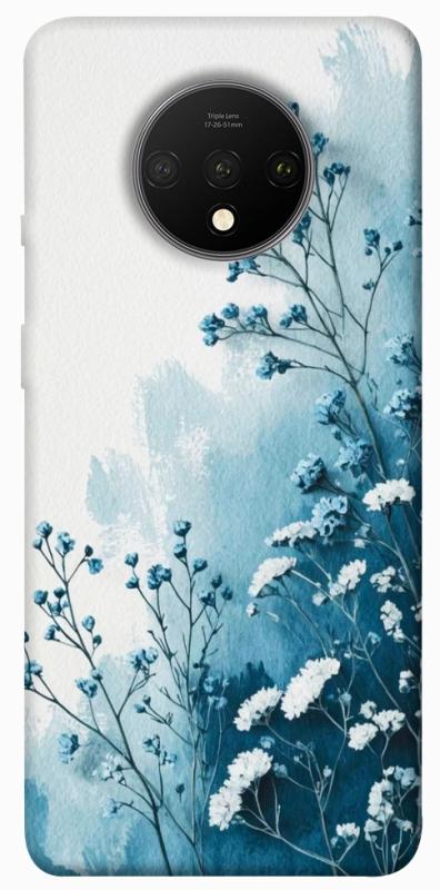 Чохол itsPrint Blue minimal для OnePlus 7T, квіти, купити оптом з доставкою