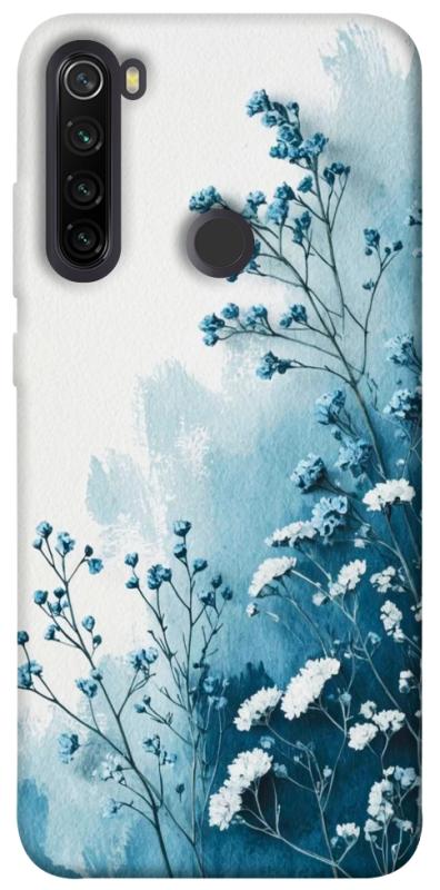 Чехол itsPrint Blue minimal для Xiaomi Redmi Note 8T, цветы, купить оптом с доставкой