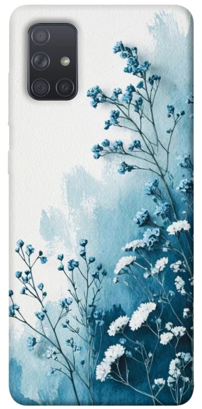 Чехол itsPrint Blue minimal для Samsung Galaxy A71, цветы, купить оптом с доставкой
