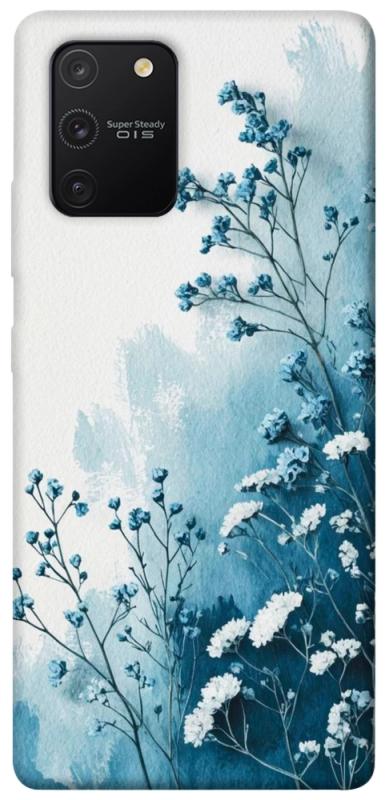 Чехол itsPrint Blue minimal для Samsung Galaxy S10 Lite, цветы, купить оптом с доставкой
