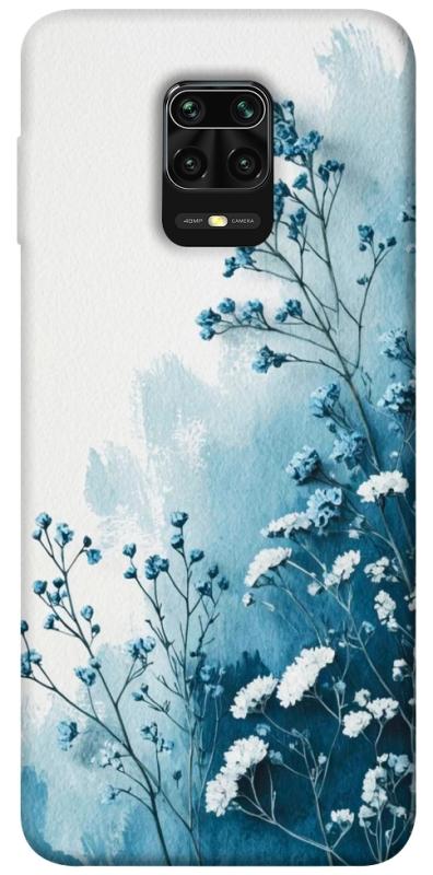 Чехол itsPrint Blue minimal для Xiaomi Redmi Note 9s / Note 9 Pro / Note 9 Pro Max, цветы, купить оптом с доставкой