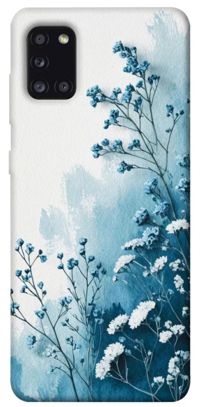 Чехол itsPrint Blue minimal для Samsung Galaxy A31, цветы, купить оптом с доставкой