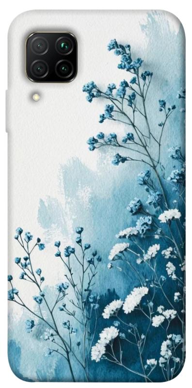 Чехол itsPrint Blue minimal для Huawei P40 Lite, цветы, купить оптом с доставкой