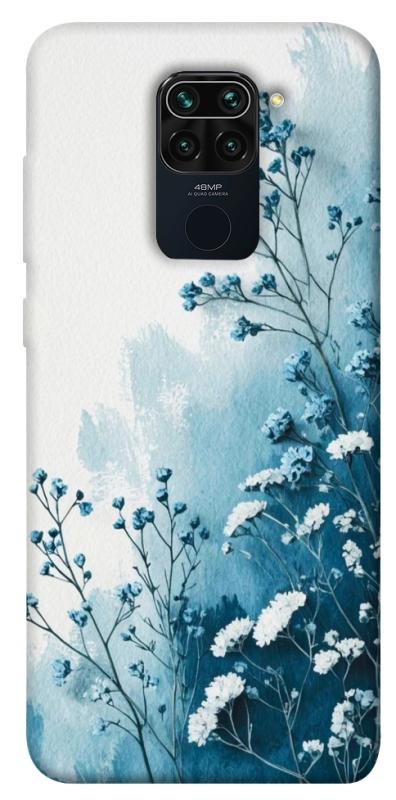 Чехол itsPrint Blue minimal для Xiaomi Redmi Note 9 / Redmi 10X, цветы, купить оптом с доставкой