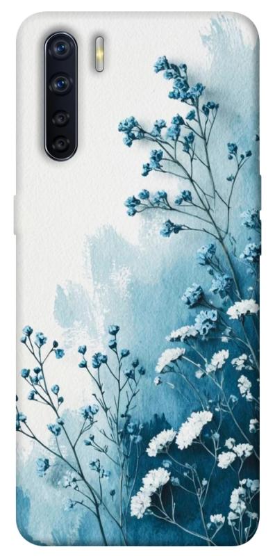 Чехол itsPrint Blue minimal для Oppo A91, цветы, купить оптом с доставкой