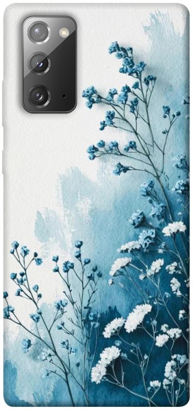 Чехол itsPrint Blue minimal для Samsung Galaxy Note 20, цветы, купить оптом с доставкой