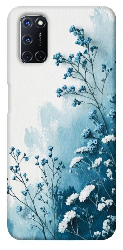 Чехол itsPrint Blue minimal для Oppo A52 / A72 / A92, цветы, купить оптом с доставкой