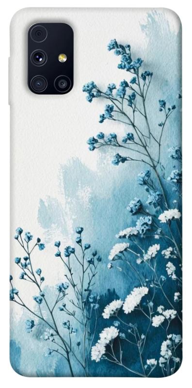 Чехол itsPrint Blue minimal для Samsung Galaxy M31s, цветы, купить оптом с доставкой