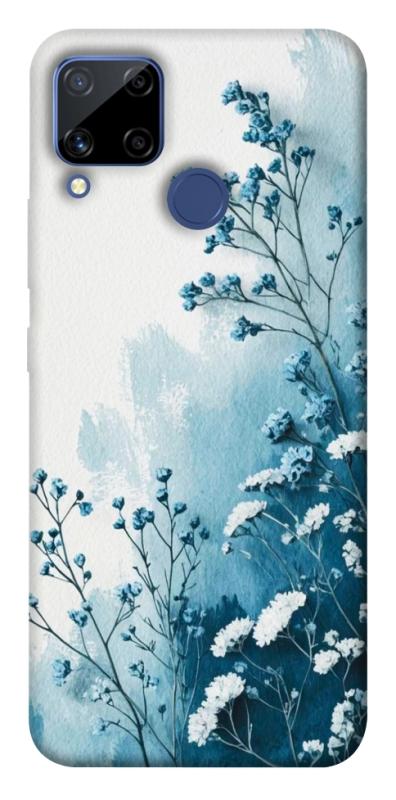 Чехол itsPrint Blue minimal для Realme C15, цветы, купить оптом с доставкой