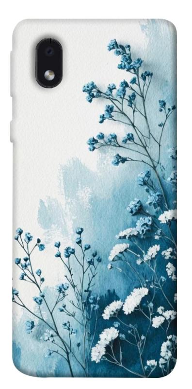 Чехол itsPrint Blue minimal для Samsung Galaxy M01 Core / A01 Core, цветы, купить оптом с доставкой