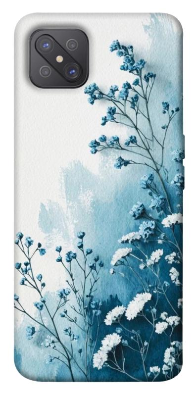 Чехол itsPrint Blue minimal для Oppo A92s, цветы, купить оптом с доставкой