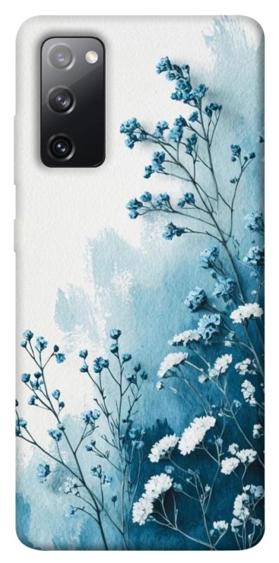 Чехол itsPrint Blue minimal для Samsung Galaxy S20 FE, цветы, купить оптом с доставкой