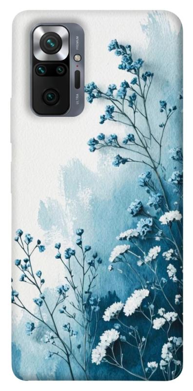 Чохол itsPrint Blue minimal для Xiaomi Redmi Note 10 Pro, квіти, купити оптом з доставкою