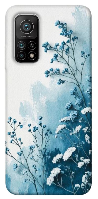 Чехол itsPrint Blue minimal для Xiaomi Mi 10T, цветы, купить оптом с доставкой