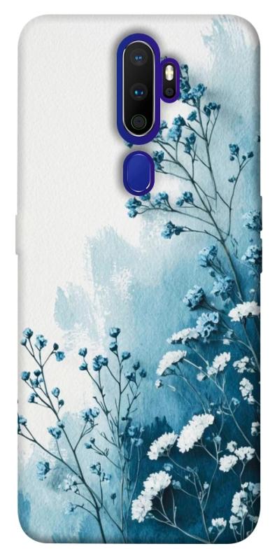Чехол itsPrint Blue minimal для Oppo A5 (2020) / Oppo A9 (2020), цветы, купить оптом с доставкой