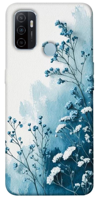 Чохол itsPrint Blue minimal для Oppo A53 / A32 / A33, квіти, купити оптом з доставкою