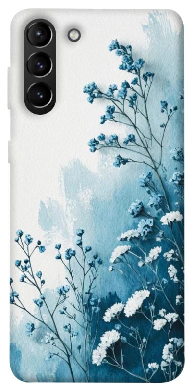 Чехол itsPrint Blue minimal для Samsung Galaxy S21+, цветы, купить оптом с доставкой