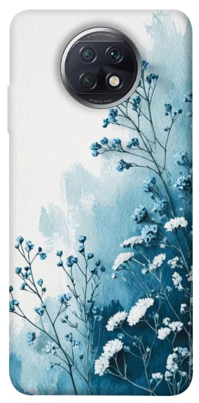 Чехол itsPrint Blue minimal для Xiaomi Redmi Note 9 5G / Note 9T, цветы, купить оптом с доставкой