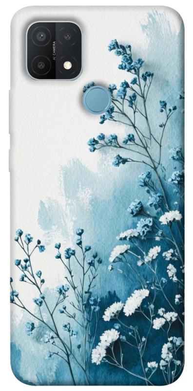Чехол itsPrint Blue minimal для Oppo A15s / A15, цветы, купить оптом с доставкой