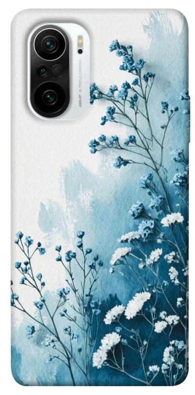 Чехол itsPrint Blue minimal для Xiaomi Redmi K40 / K40 Pro / K40 Pro+ / Poco F3, цветы, купить оптом с доставкой