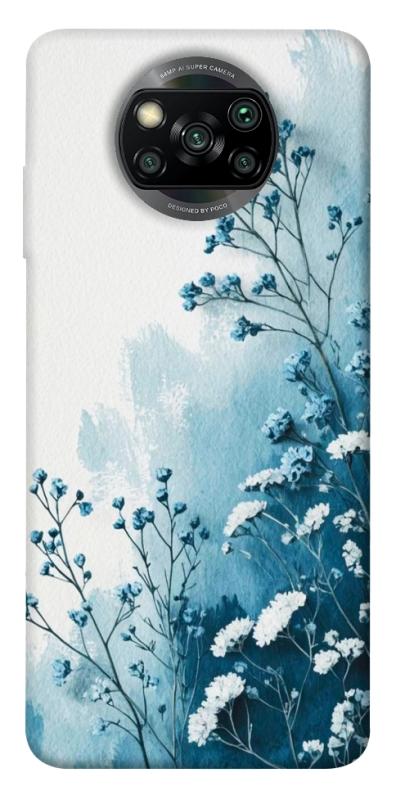 Чехол itsPrint Blue minimal для Xiaomi Poco X3 NFC / Poco X3 Pro, цветы, купить оптом с доставкой