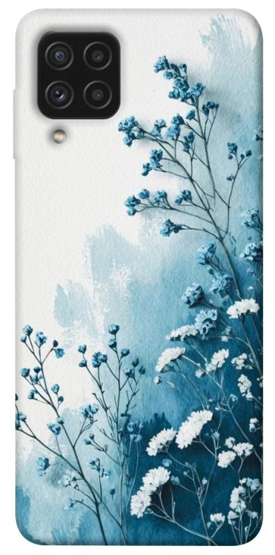 Чехол itsPrint Blue minimal для Samsung Galaxy A22 4G, цветы, купить оптом с доставкой